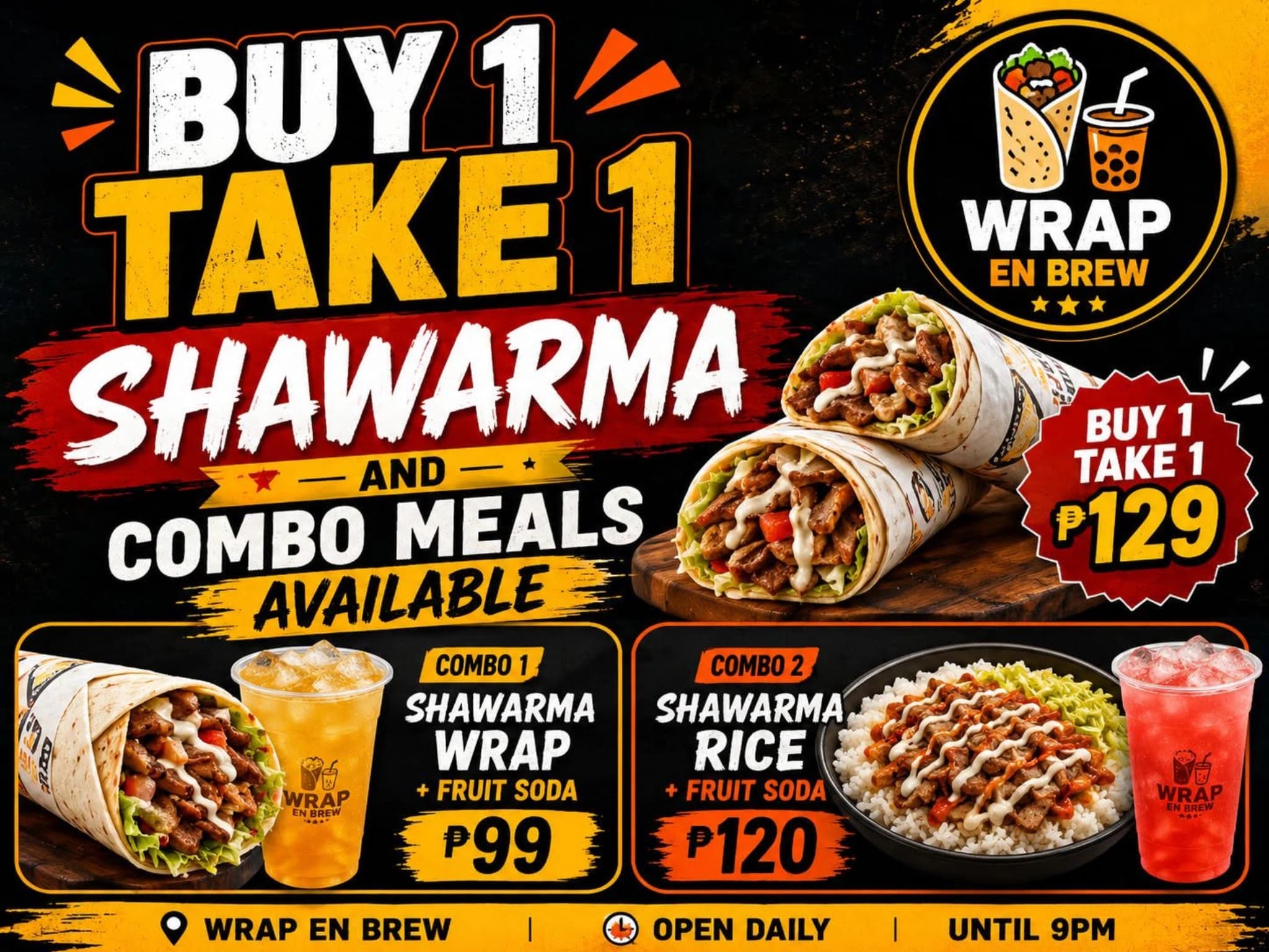 buy one take one combo meals banner